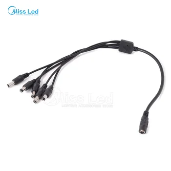 

5pcs 1 Female To 5 Male DC Power Splitter Adapter Connector Camera 5.5*2.1 CCTV Accessories For LED Strip Lights