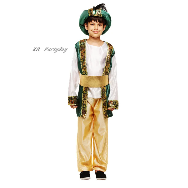 Детский карнавальный костюм принцессы Аладдина для мальчиков, маскарадный костюм для сцены, дня рождения, вечеринки, Хэллоуина, детский Рождественский Костюм