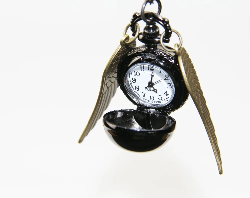 ZRM Модные украшения Античная бронза крылья Поттер пистолет черный снитч карманные часы ожерелье, первоначально поставка фабрики