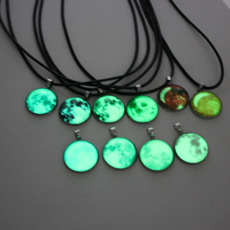 Luminous Jewelry Glow In The Dark Moon Necklace Star Galaxy