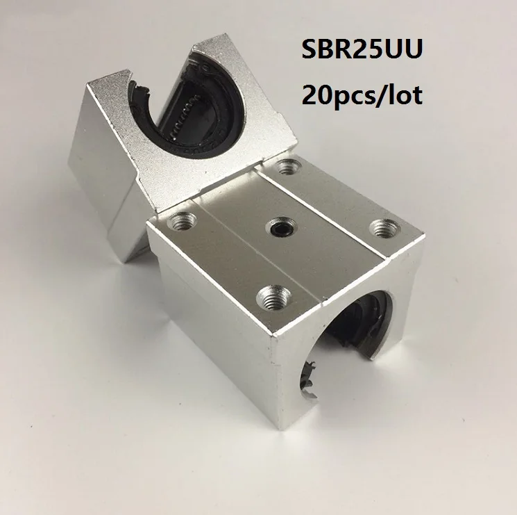 

20 шт./лот SBR25UU SME25UU открытый тип линейного Шарикового подшипника для SBR25 25 мм линейная направляющая/рельса для ЧПУ маршрутизатора