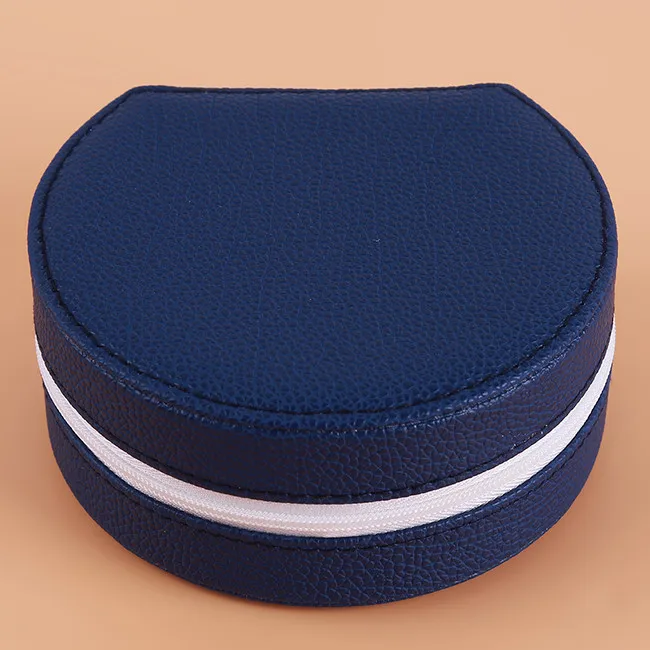 Navy blue Дорожный органайзер для бижутерии, косметичка, набор, мешочек, серьги, контейнер для хранения, Подарочная сумка для девочки - Цвет: Navy blue
