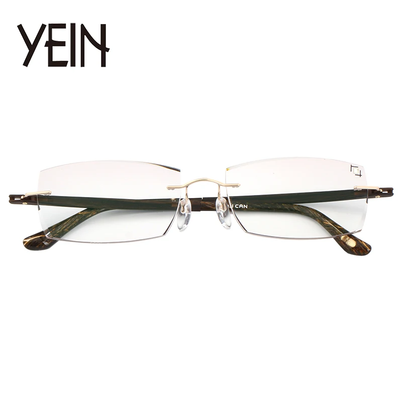 Yein 5800 Chashma Pure Titanium Fashionable Lady Eye Glasses Diamonds Rimless Spectacle Frames