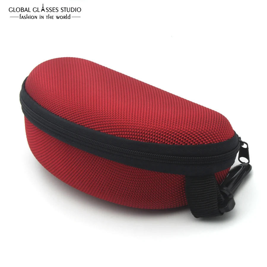 

Sunglasses Eyeglasses Zipper Hard Case Protective Box with Hook ( Red ) Case012