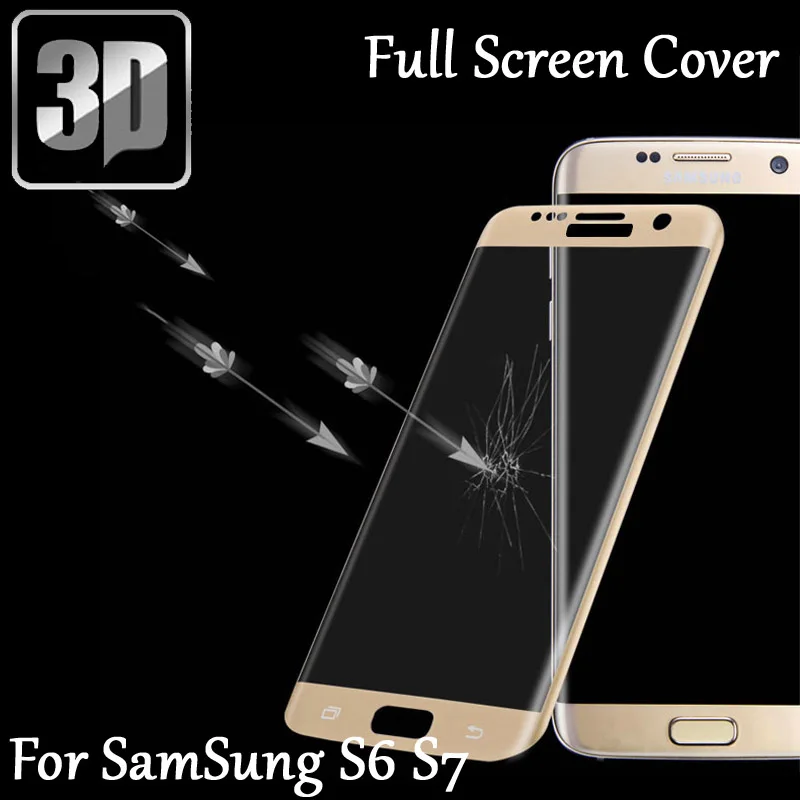 

10pcs 3D Tempered Glass LCD Curved Full screen protector Film cover For Samsung Galaxy S6 S7 SM-G920 G930 A/F Protective film