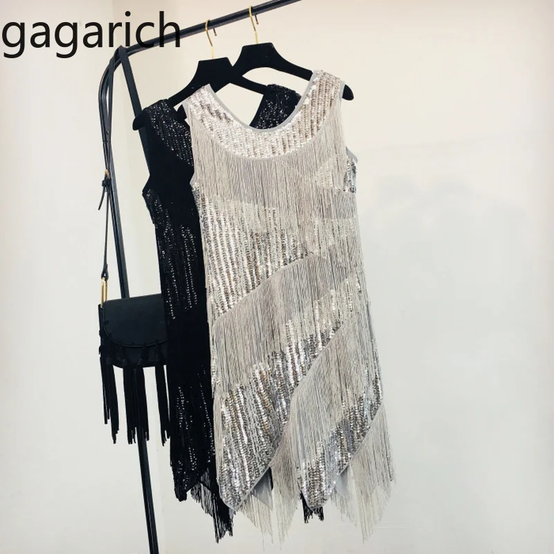 

Gagarich Women Dress 2019 Korean Fashion Sexy Sleeveless O-neck Transparent Midi Female Dresses Elegant Evening Party Wear