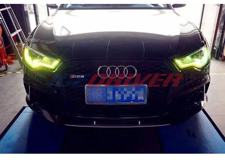 Icedriver для AUDI A6 S6 DRL RGB многоцветный светодиодный доски 2013- Противотуманные фары красные, синие демон освещение для глаз лампы