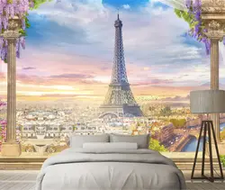 На заказ 3d Нетканые обои высокого качества дворец римская колонна Парижская башня 3d гостиная фон обои домашний декор