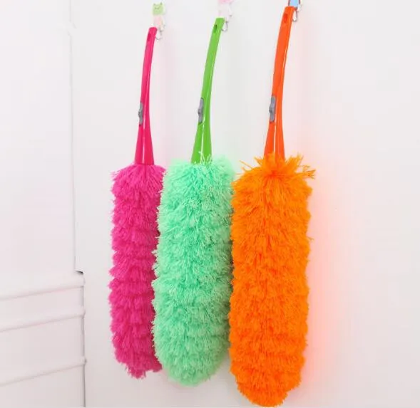

1PC Soft Microfiber Cleaning Duster with Button Dust Cleaner Handle Feather Static Anti Magic Household Cleaning Tool ELF 159