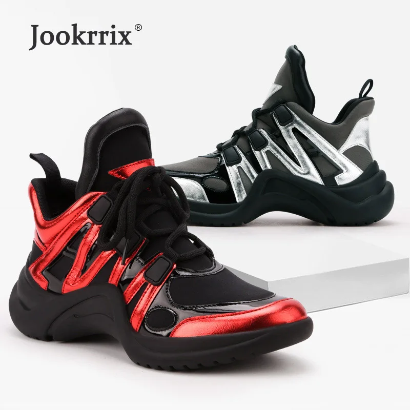 Jookrrix zapatos de mujer; белые туфли; женские модные брендовые кроссовки; Цвет Черный; chaussure; сезон осень; женская обувь с перекрестной шнуровкой; Цвет Серебристый