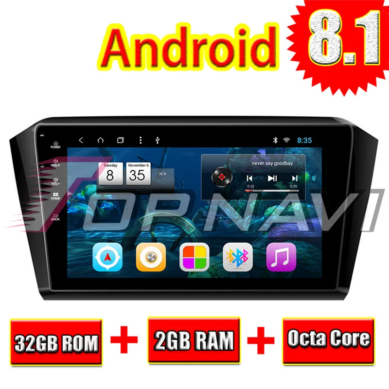 2 din android car gps navigation For VW Magotan 2017