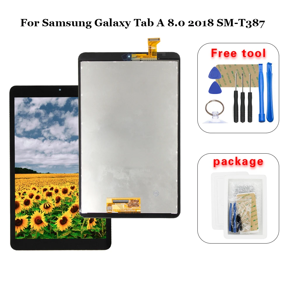 Для Samsung Galaxy Tab A 8 0 2018 SM T387 T387A ЖК дисплей дигитайзер экран сенсорная панель сборка