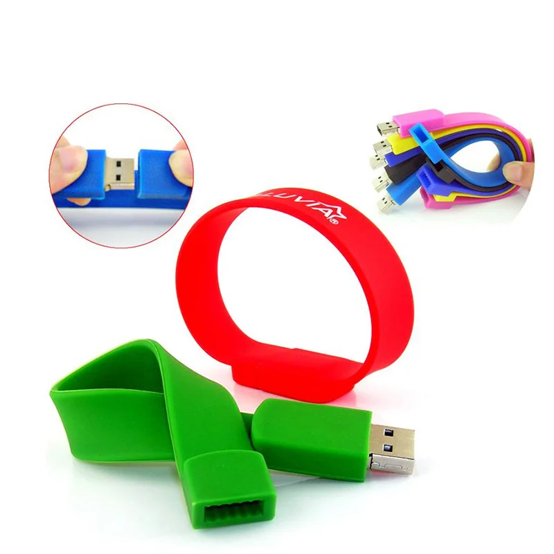 Силиконовый браслет на запястье 64 ГБ 32 16 8 4 USB 2 0 флеш накопитель Флешка U диск