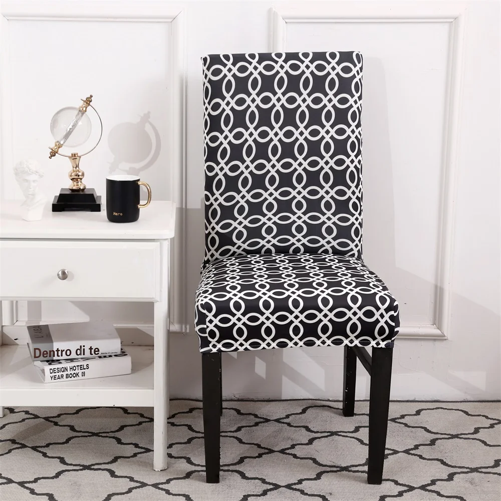

Stretch Elastic Slipcovers Chair Cover Flower Printing Hotel Restaurant Weddings Banquet Removable Chair Cover Folding