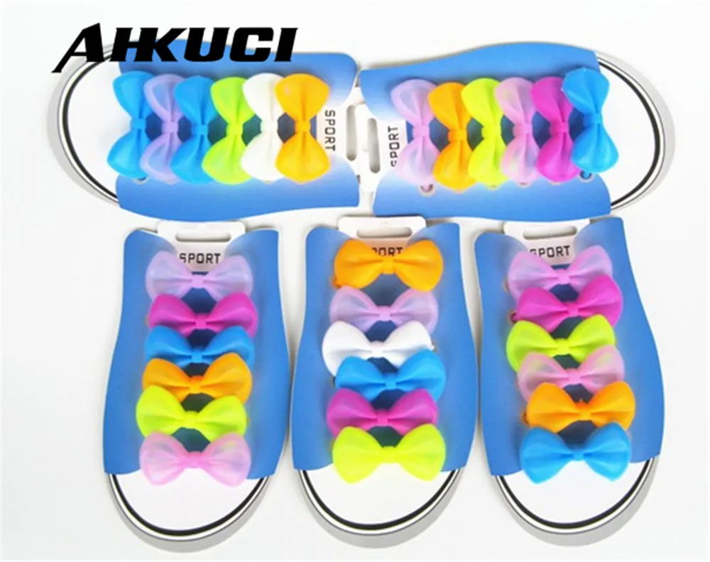 

15 Pieces No-Tie Elastic Shoelaces Childrens Butterfly Bow Knot Shoelaces Assorted Color Silicone Shoelaces