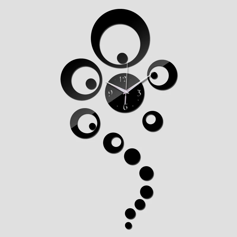 hot acrylic wall clocks 3d beautiful art modern design mirror clock sale sticker promotion decor | Дом и сад