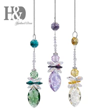 Хрустальные Восьмиугольные бусины H& D в виде ангела, радуги, с подвеской в виде каплей, упаковка из 3 шт