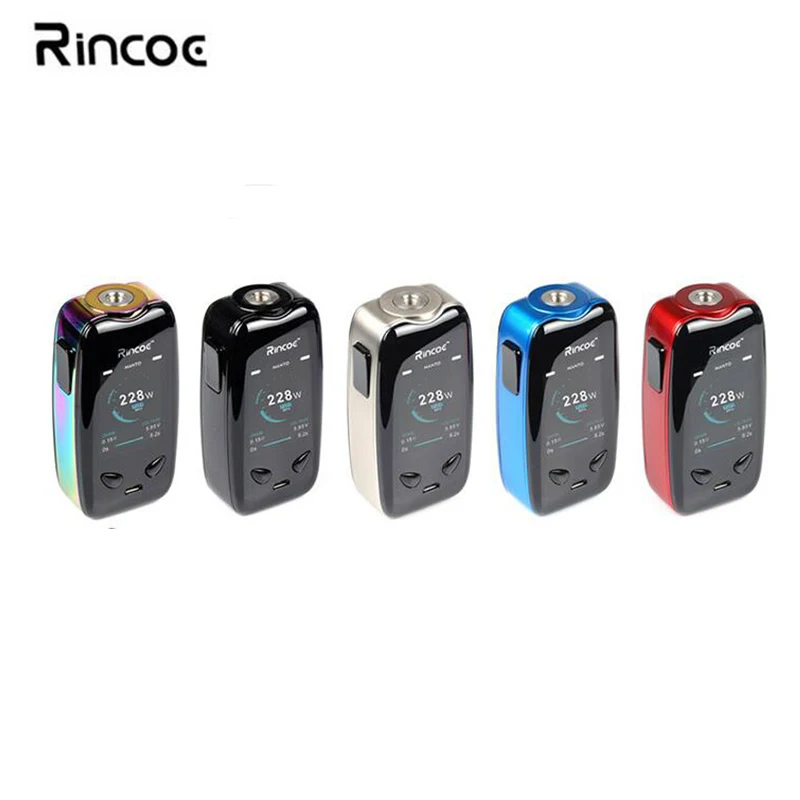 

Original Rincoe Manto TC 228W MOD 2.0inch FT Display Manto Stylish Box MOD with IML Panel fit Metis Sub ohm Tank
