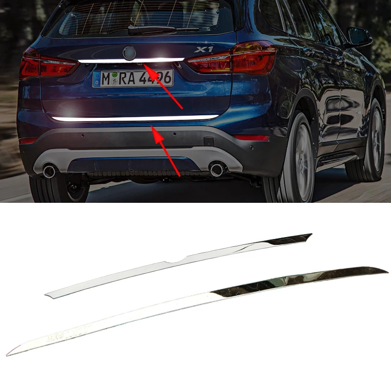 

Car Styling 1pcs/set Stainless Steel Car Rear Trunk Trim Decoration Sequins External Accessories For BMW X1 2016
