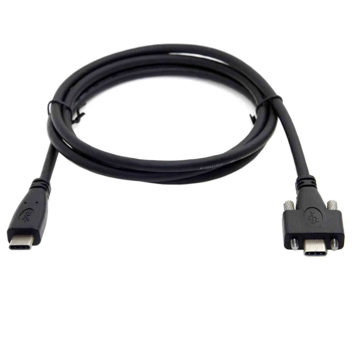 CY USB 3.1 Type C Dual Screw Locking to USB C 10Gbps Data Cable 1.2m