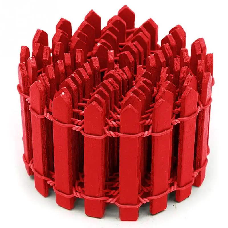 Red 3 см/5 см* 1 м DIY мини небольшой забор барьер деревянный ремесло миниатюрный волшебный сад-Террариум кукла ветка палинги витрина украшения - Цвет: Red