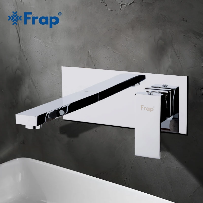 FRAP New Arrival Chrome Basin Faucet Sink Hot and Cold Single Lever Wall Mounted Square Basin Faucet Bathroom Water Tap Y10053