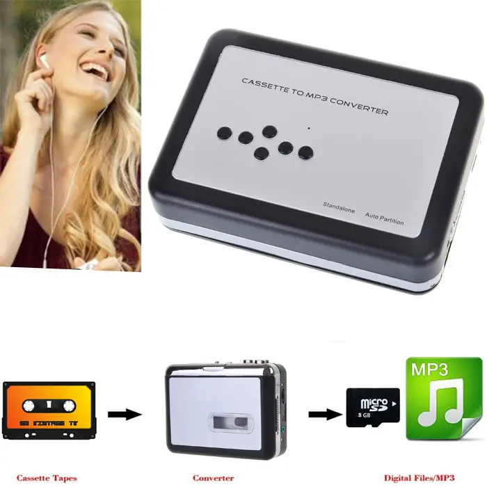 EZCAP Кассетный MP3 конвертер USB Walkman плеер конвертировать кассетные ленты музыка в цифровой MP3 рекордер плеер Сохранить MP3 в TF