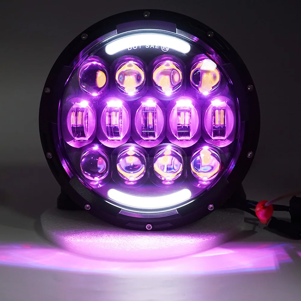 2 шт. 105 Вт 7 дюймов светодиодные фары RGB круглые фары 12V 24V Белый Янтарь DRL сигнал поворота для Land Rove 4X4 Urban Niva Jeep Hummer