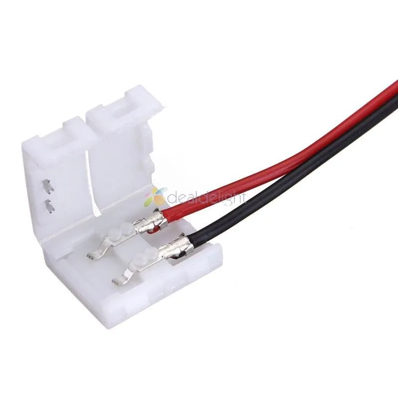 Top-Quality-10PCS-Wire-With-2-Pin-Connector-Adapter-At-1-End-For-10mm-3528-5050