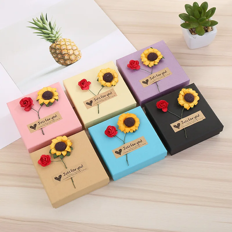 

New Necklace,Rings, Earrings, Bracelets,Jewelry Box Creative Gift Box Jewelry Box Wholesale Simple Style Send A Note, Flower