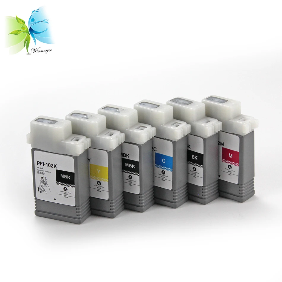 

WINNERJET 1 set PFI-102 pigment & dye ink cartridge for Canon IPF500 IPF510 IPF600 IPF610 IPF700 IPF710 IPF605 ink cartridges
