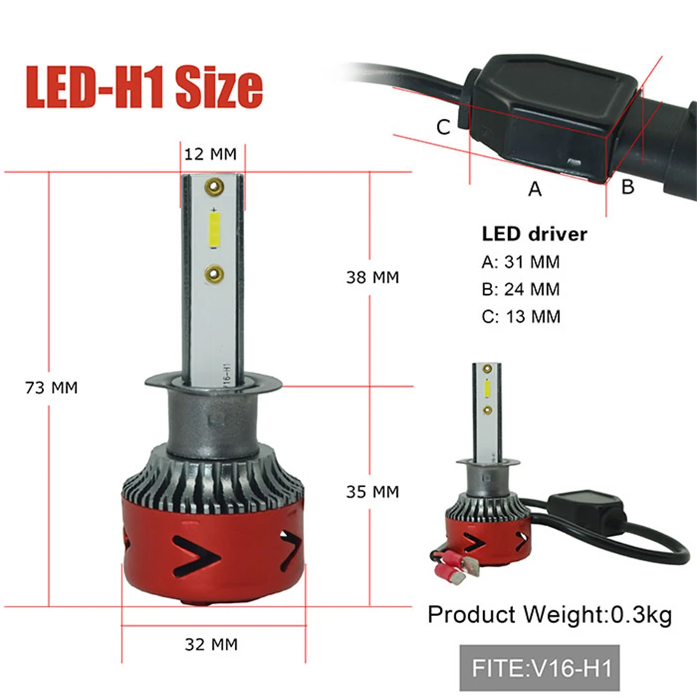 H1 led H4 автомобильный головной светильник лампы H7 H8 H11 противотуманный 6000k 9005/HB3