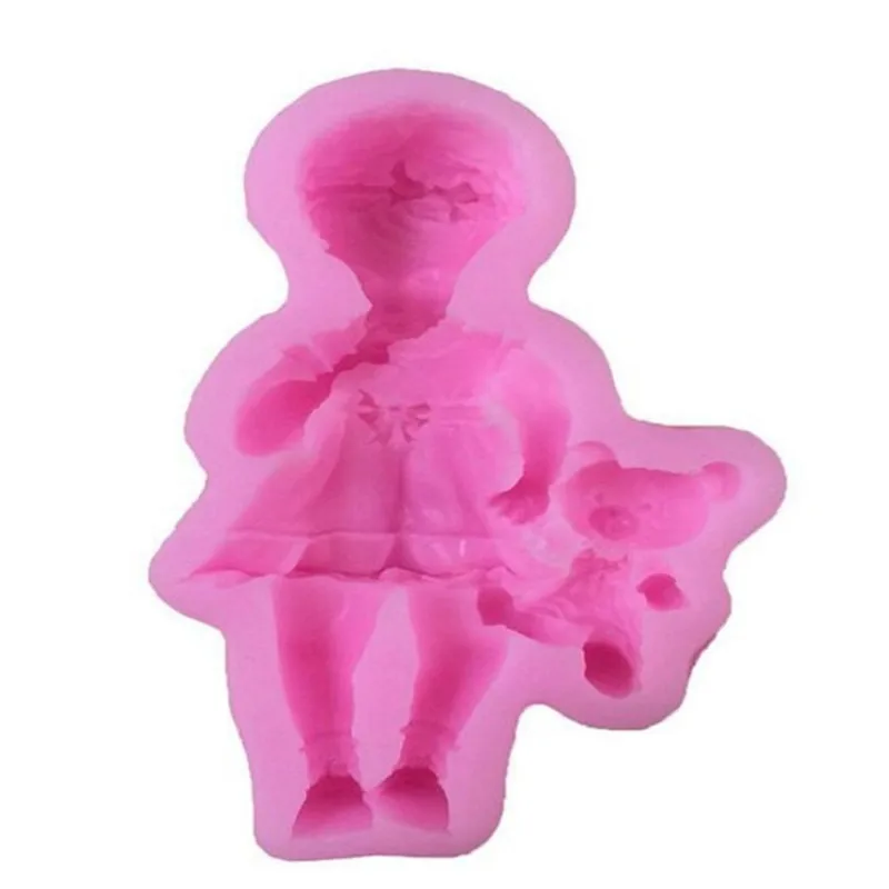 4YANG Sugarcraft Cartoon Girl/Boy Bayby Silicone mold fondant mold cake decorating tools chocolate mold for confectionery