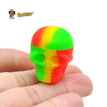 

HONEYPUFF 2 Size Personality Silicone Container Non Stick Silicone Jars Containers Storage Oil Jar Box Container Skull Shape
