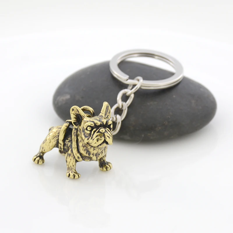 Enamel Alloy French Bulldog Keychain Pet Dog Keyring For Women Girls Bag  Wallet Charms Gift, Black, 29mm x 32mm at  Women's Clothing store