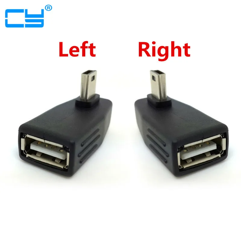 90 degree elbow Mini Usb Otg Adapter cable Connector For Car Data Cable
