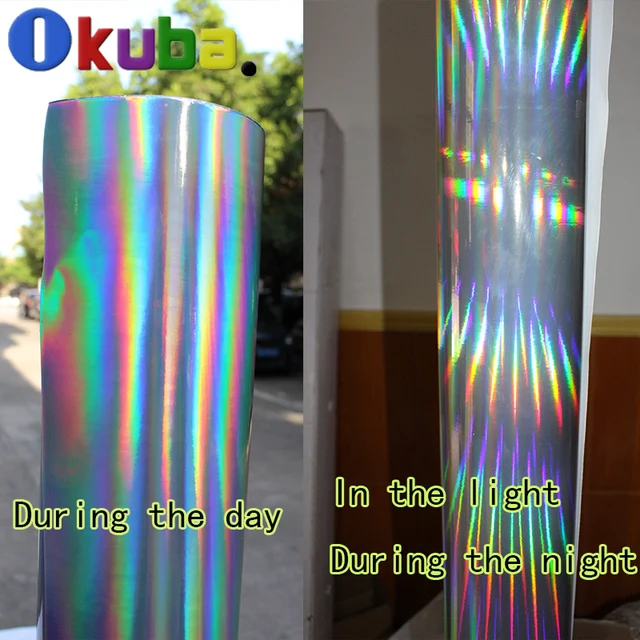 holographic chrome vinyl rainbow black silver purple laser plating hologram sticker sheet