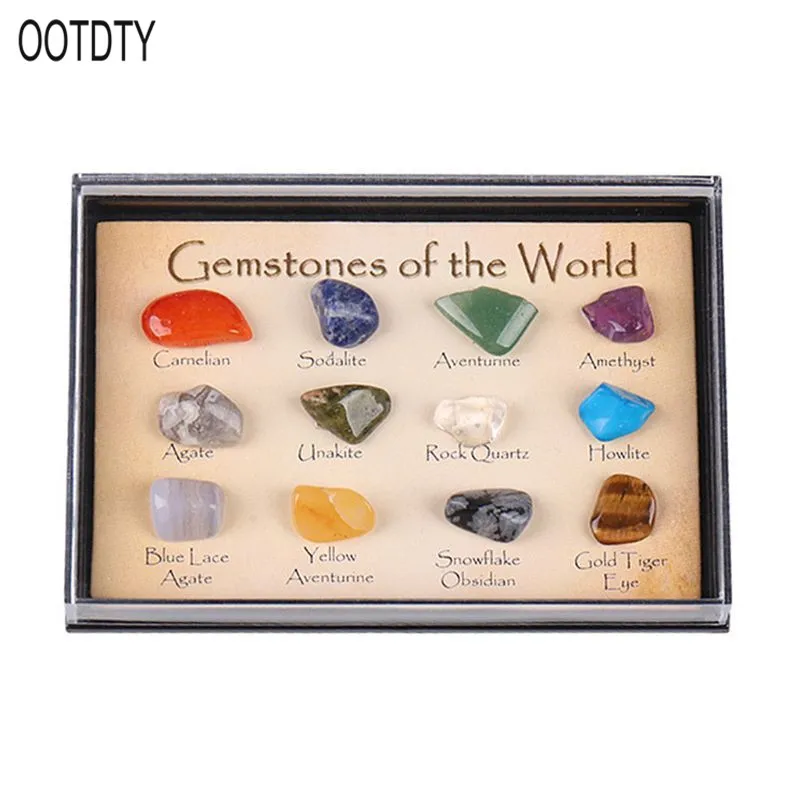 

Creative Handcraft Natural Polished Crystal Gemstone Identification Card Collector Kit For Embellishment Decoration Friends