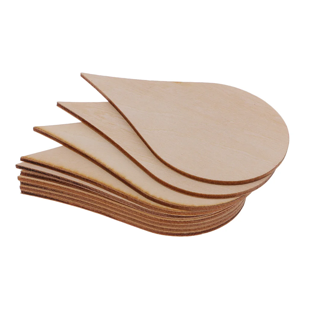 Wooden MDF Drop Shapes Craft Blank Wood Embellishment for Scrapbooking Wedding Party Baby Feet Christmas Decorations DIY