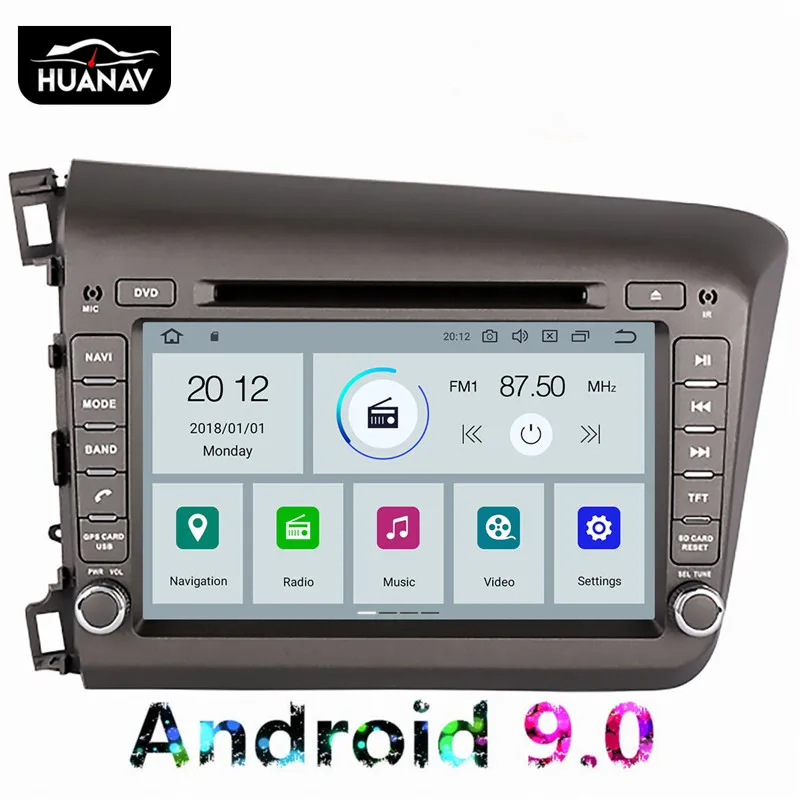 Автомобильный CD DVD-плеер на Android 9 0 GPS-навигатор для Honda Civic 2012-2015 автомобильный