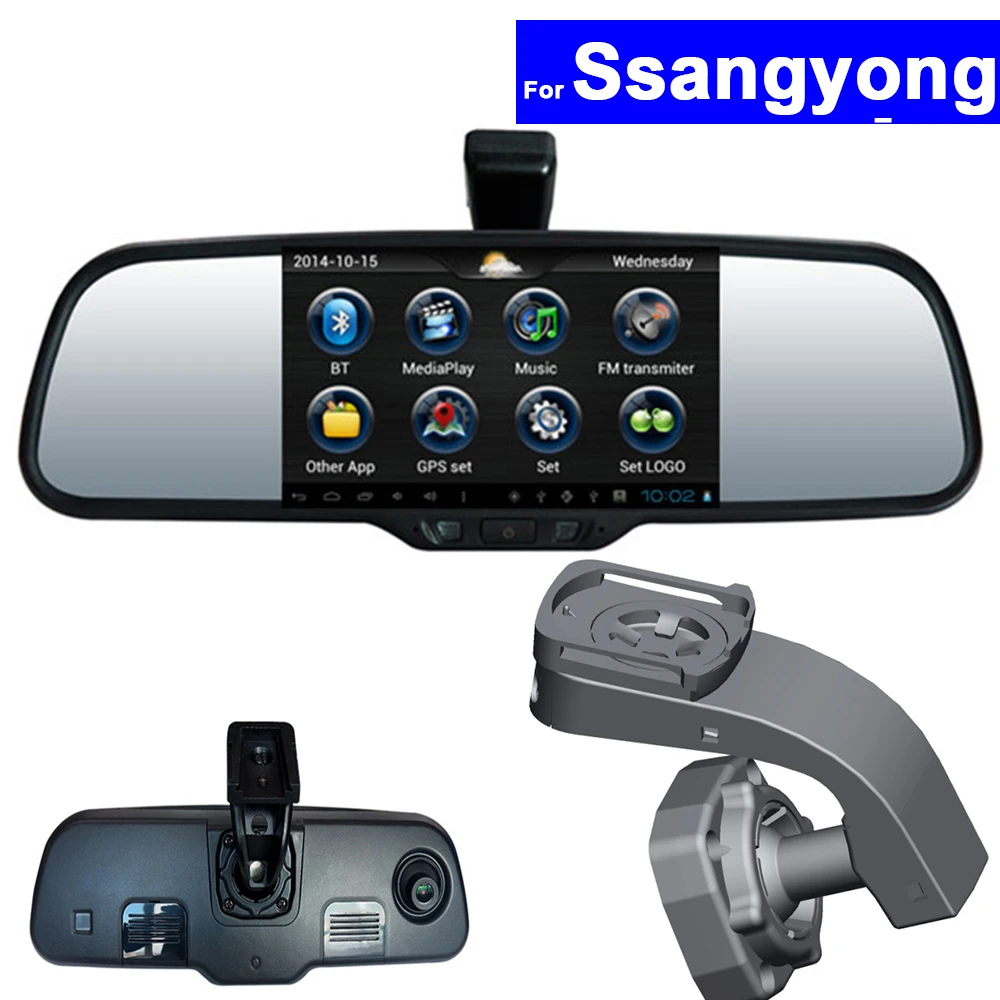 Зеркало заднего вида с сенсорным экраном DVR GPS Bluetooth навигация Wi Fi для Ssangyong Korando Kyron