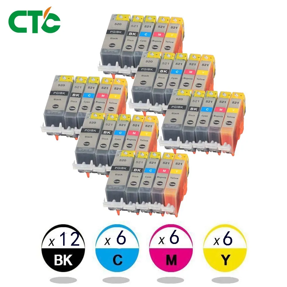 30x Tinte Patronen PGI 520 CLI 521 für Canon PIXMA iP3600 4600 4700 MP 540 550 560 620 630 640 980 MX860 Drucker mit chip Online