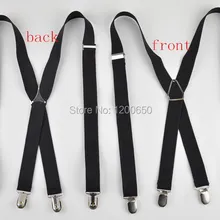 Мужские подтяжки черного цвета с 4 клипсами для мужчин 2,5 см, женские штаны с регулируемыми подтяжками серого цвета