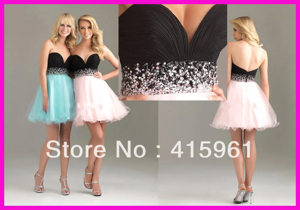 

Popular Pink Sweetheart Short Beaded Party Homecoming Dresses Sequins Low Back E754