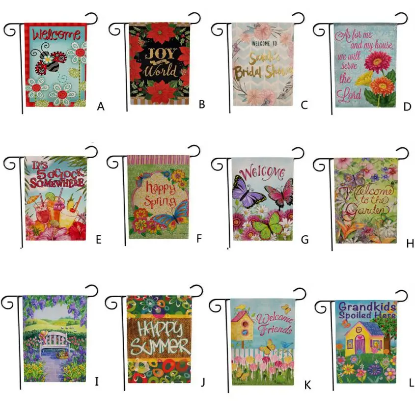

Garden Flag Indoor Outdoor Home Decor Letters Flowers Flag JANE1