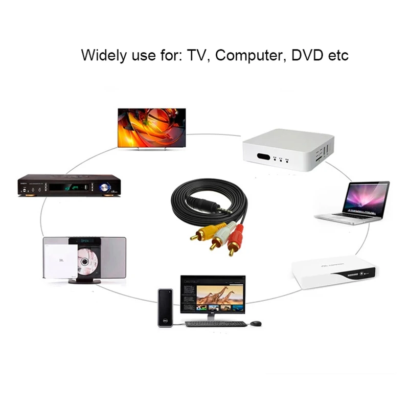 Высокое качество 1 5 м 3 мм разъем для RCA 3RCA AV Аудио Видео кабель папа конвертер