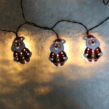 4 м/6 м Солнечный/на батарейках Санта 10/20 светодиодный свет гирлянды сказочные огни Рождественский Декор Диммируемые праздничные лампы