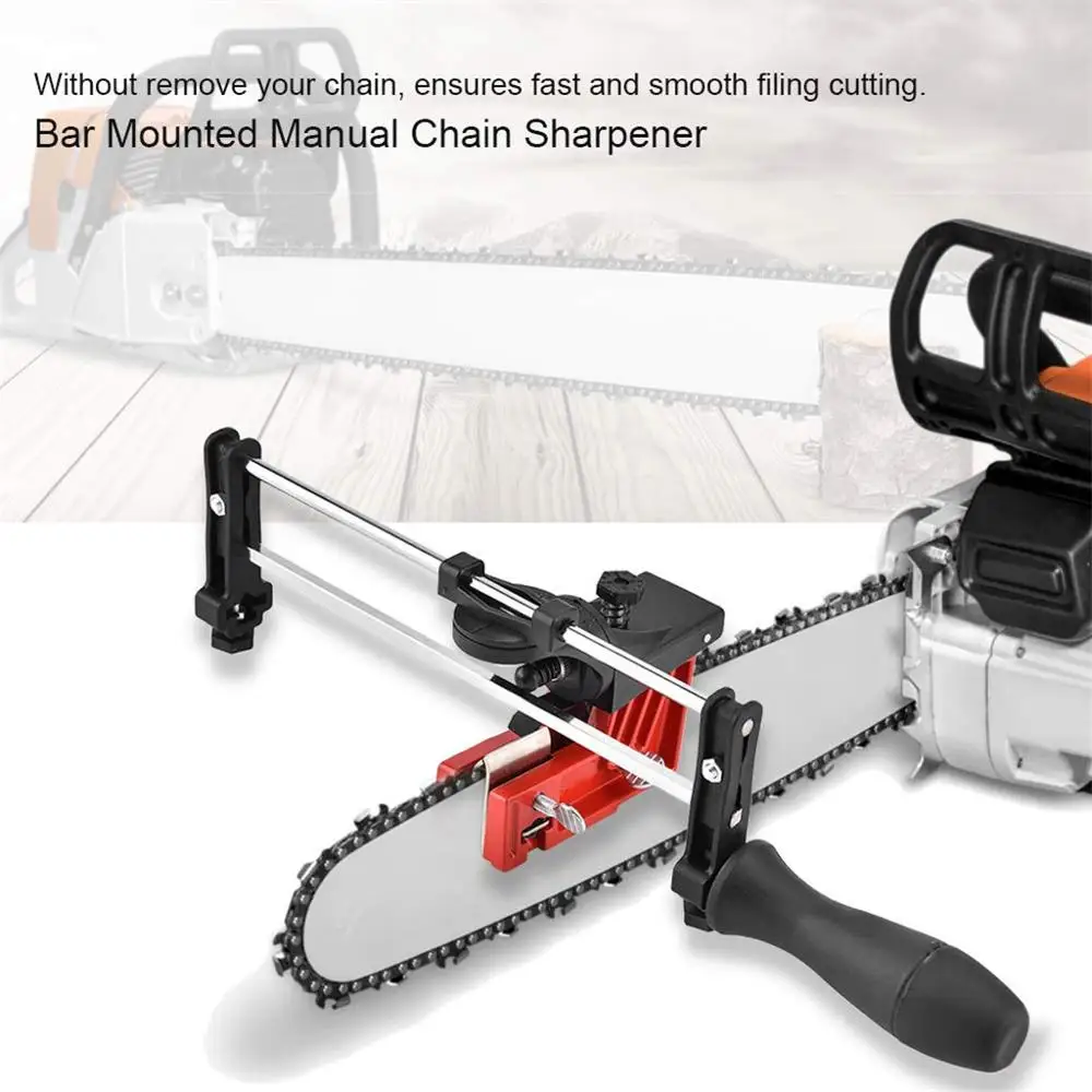

Manual Chain Sharpener Bar Mounted Chainsaw Sharpener Saw Chain Filing Guide Tool Handhold Kitchen Sharpening Fixed Tool @30