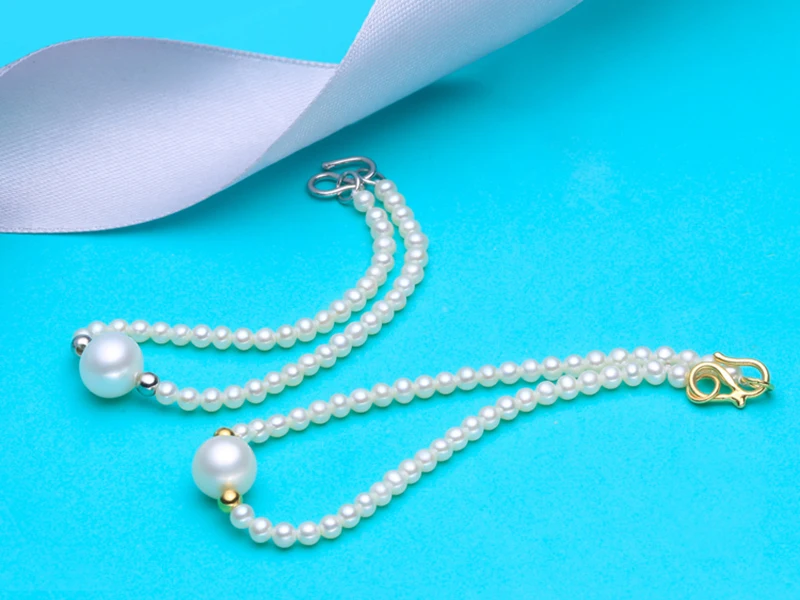 Sinya Natural 3mm pearls beads Au750 gold beads strands bracelet for ladies girls 16 17 18cm length high luster fashion design (2)