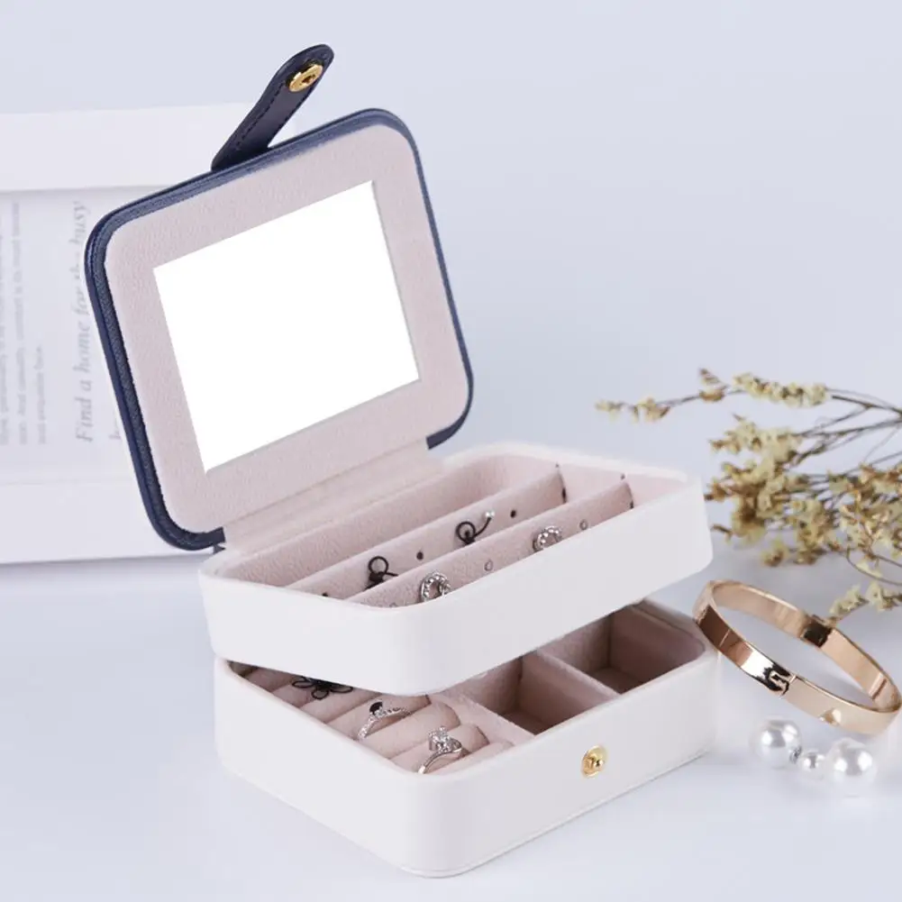 

2 Tiers Jewelry Packaging Box Makeup Earrings Case Storage Organizer Container hot